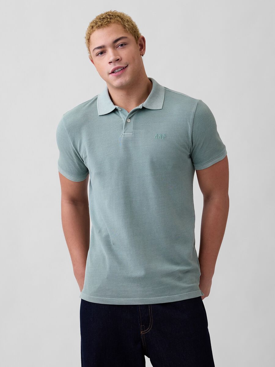 Polo a maniche corte in cotone con logo GAP_0