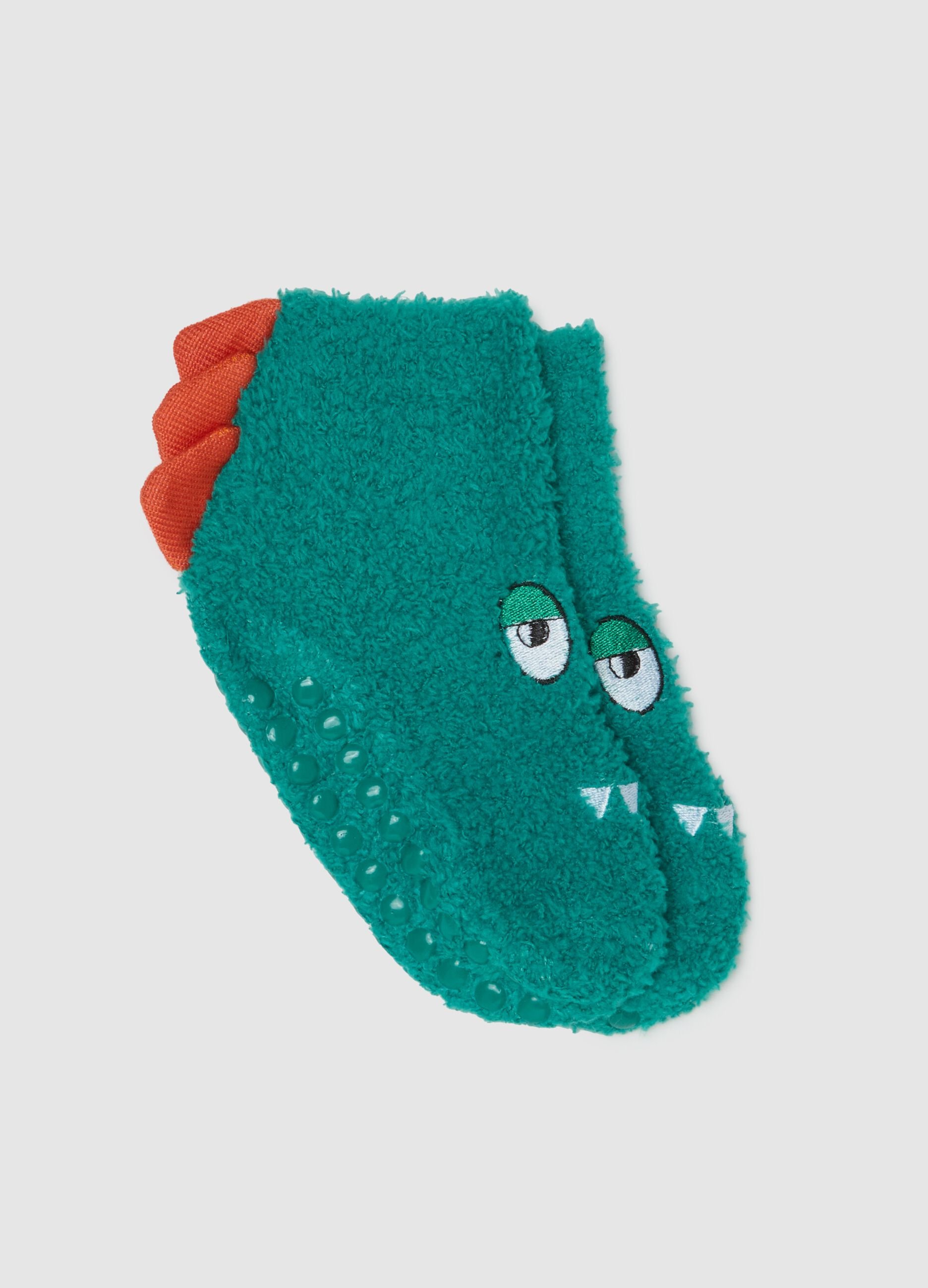 Multicoloured dinosaur non-slip socks