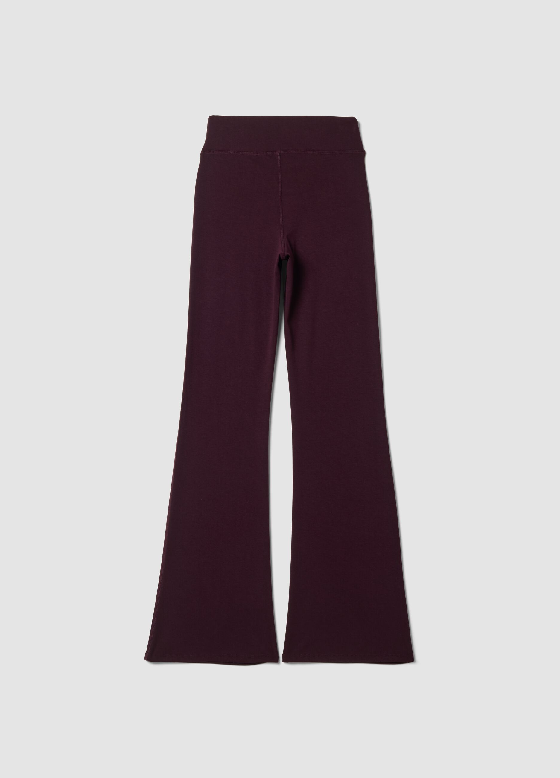 Leggings viola flare fit in viscosa jersey elasticizzata