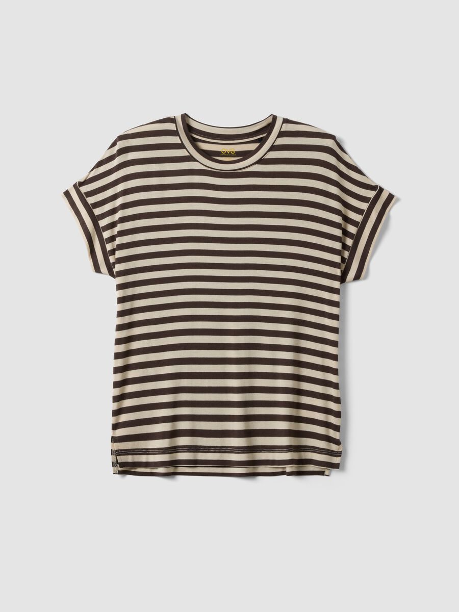 Regular-fit multicolour striped stretch viscose T-shirt_4