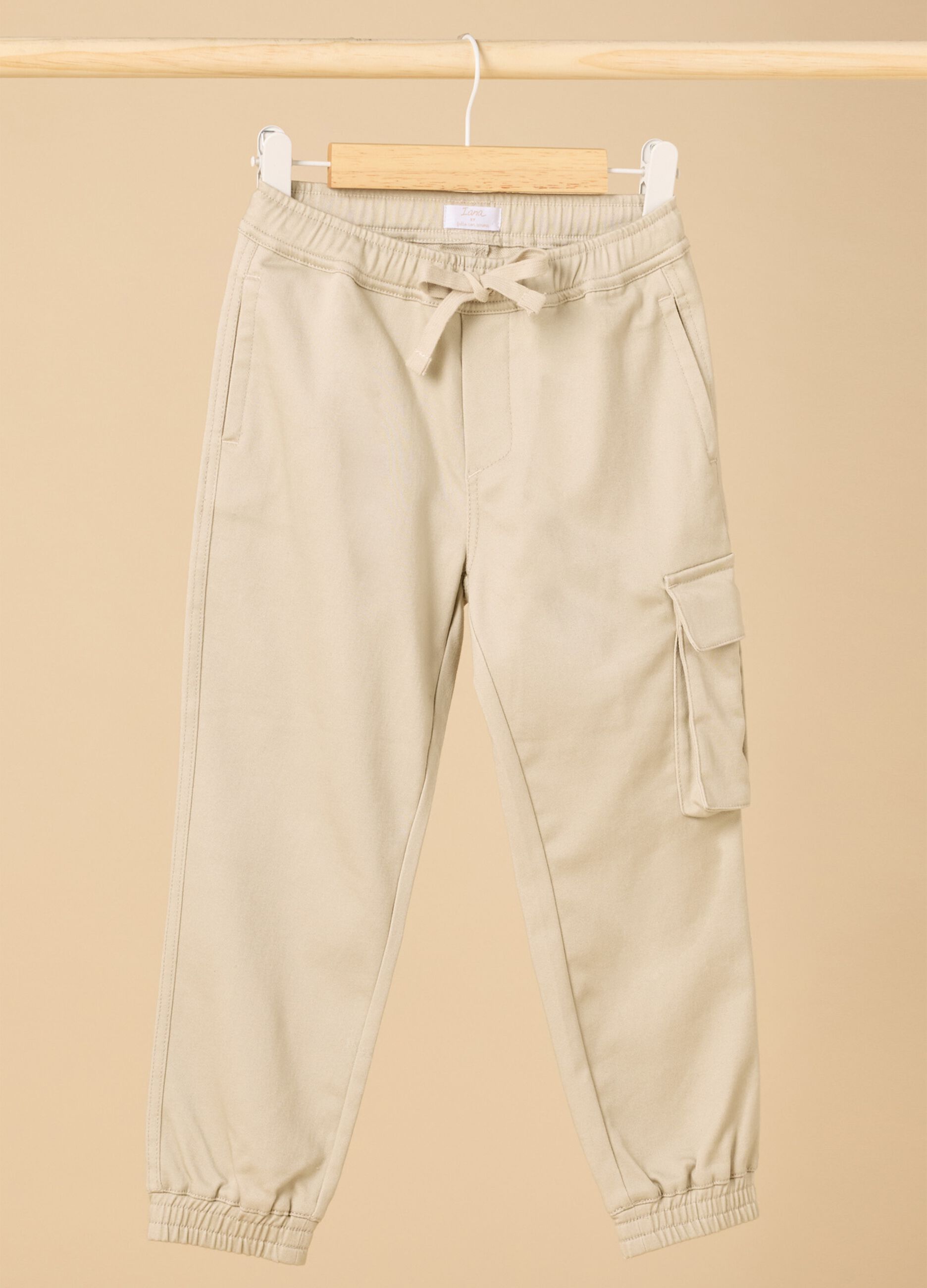 Stretch cotton blend cargo trousers