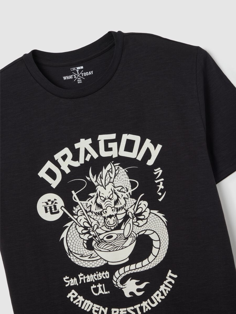 Men's Black Dragon Cotton T-shirt_5