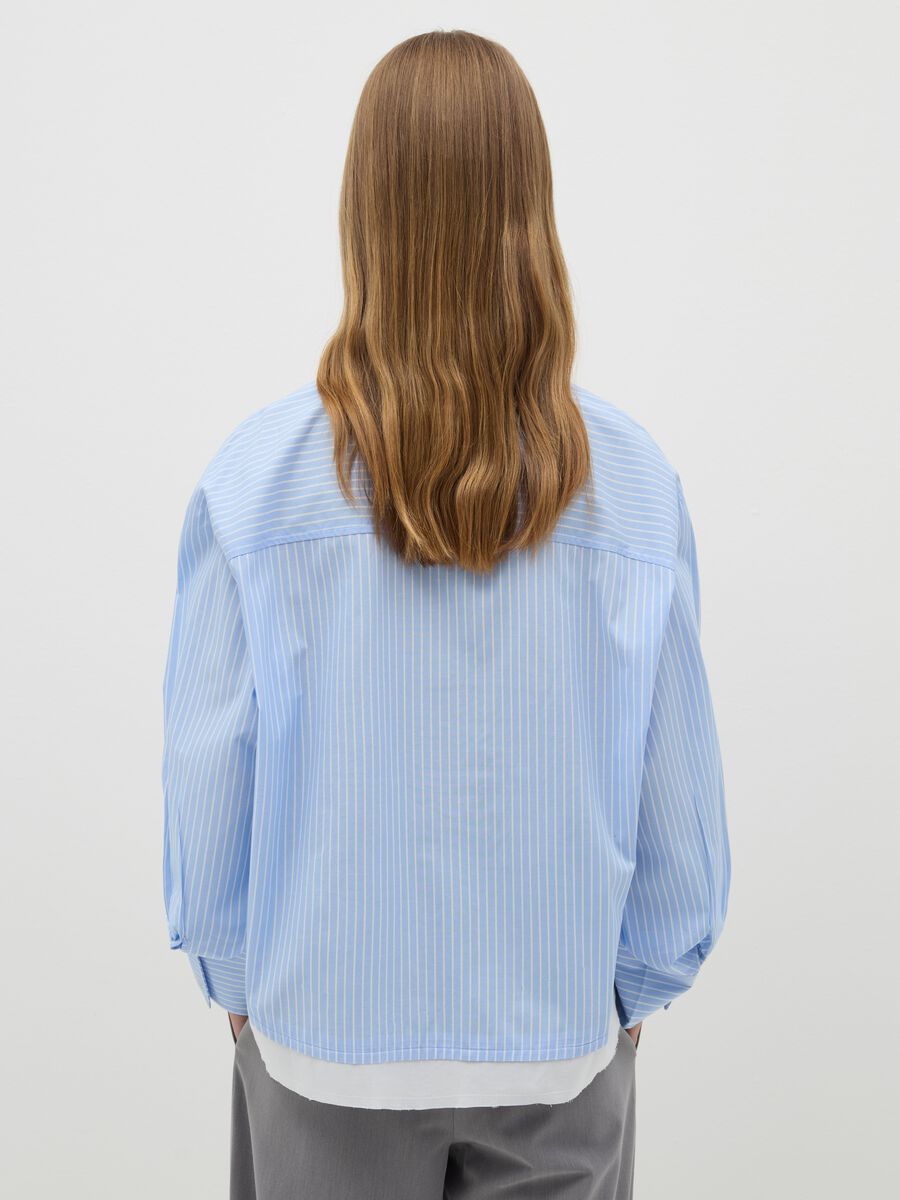Pinstriped shirt with layered-effect details_2