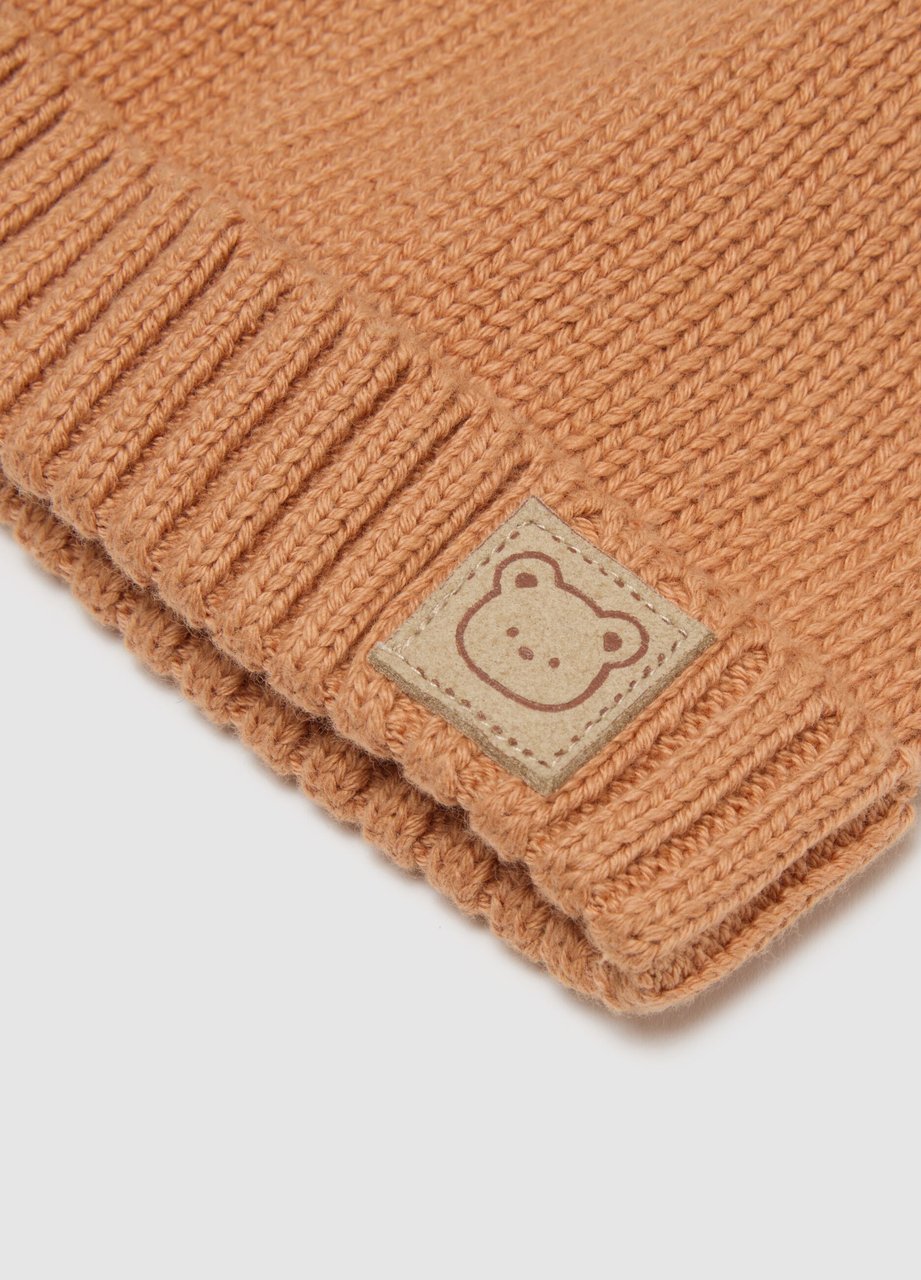 Children's orange pure cotton cap with print