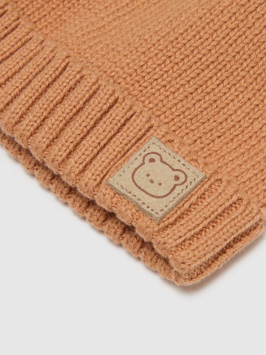 Children's orange pure cotton cap with print_2
