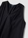 Black maxi dress in pure cotton with V-neck_6