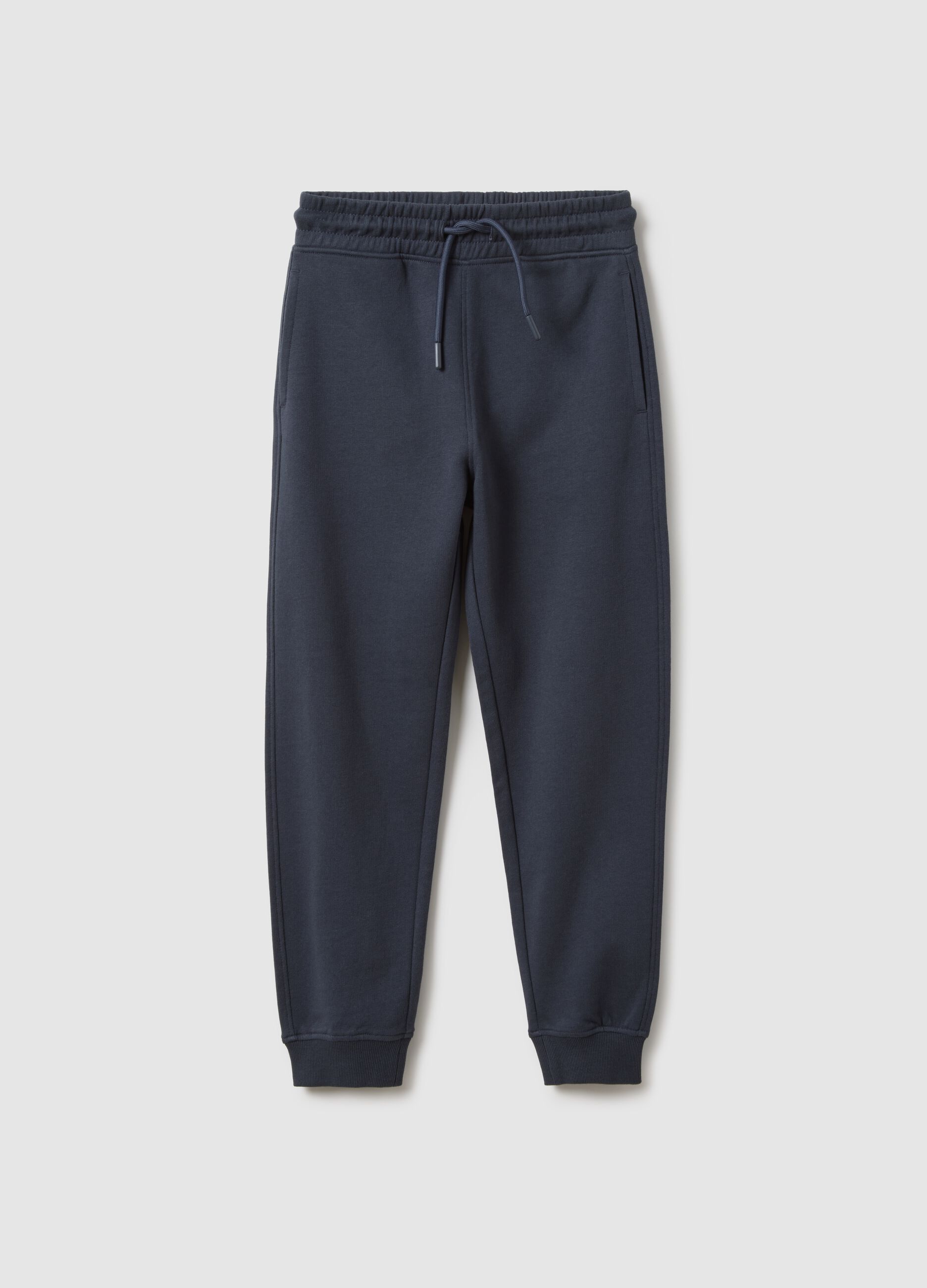 Children's Regular Fit Blue Pure Cotton Joggers