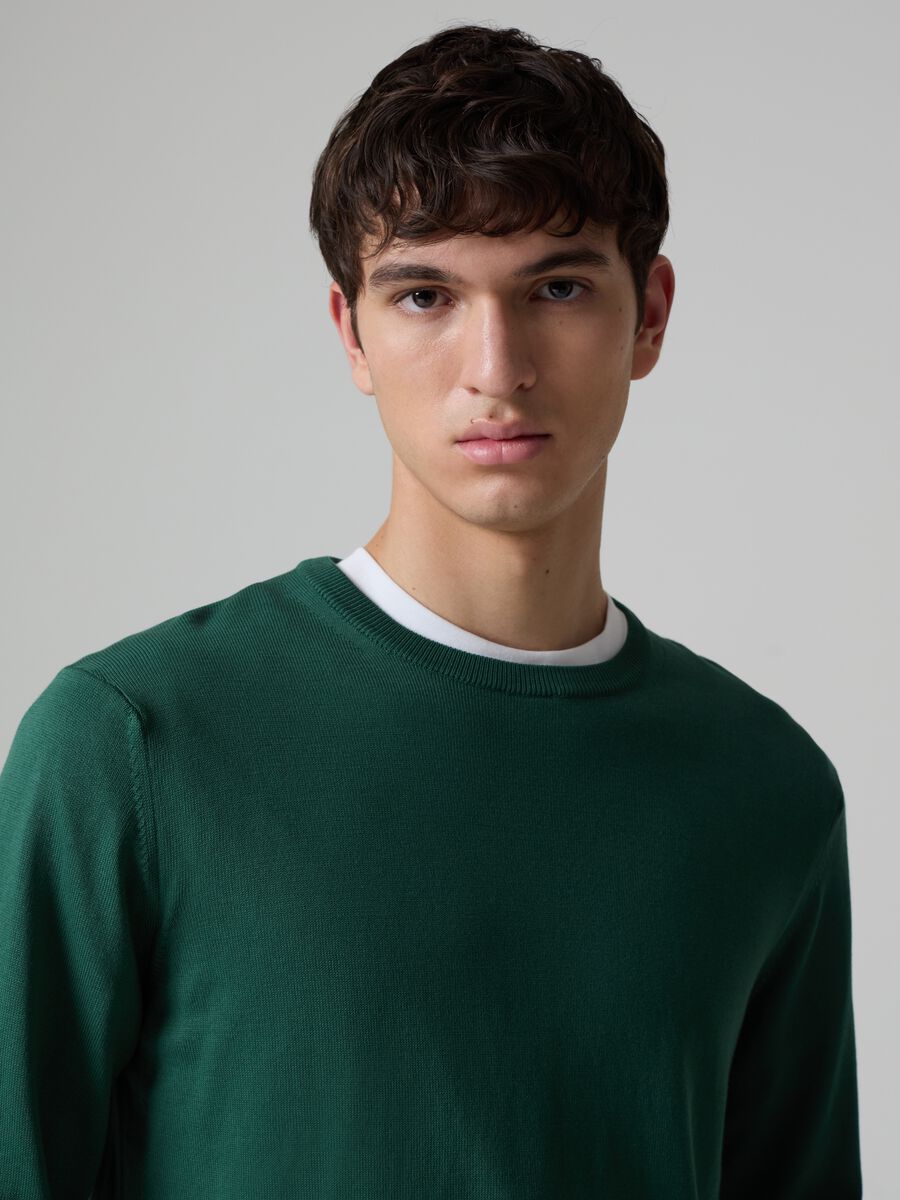 Cotton pullover with round neck_1
