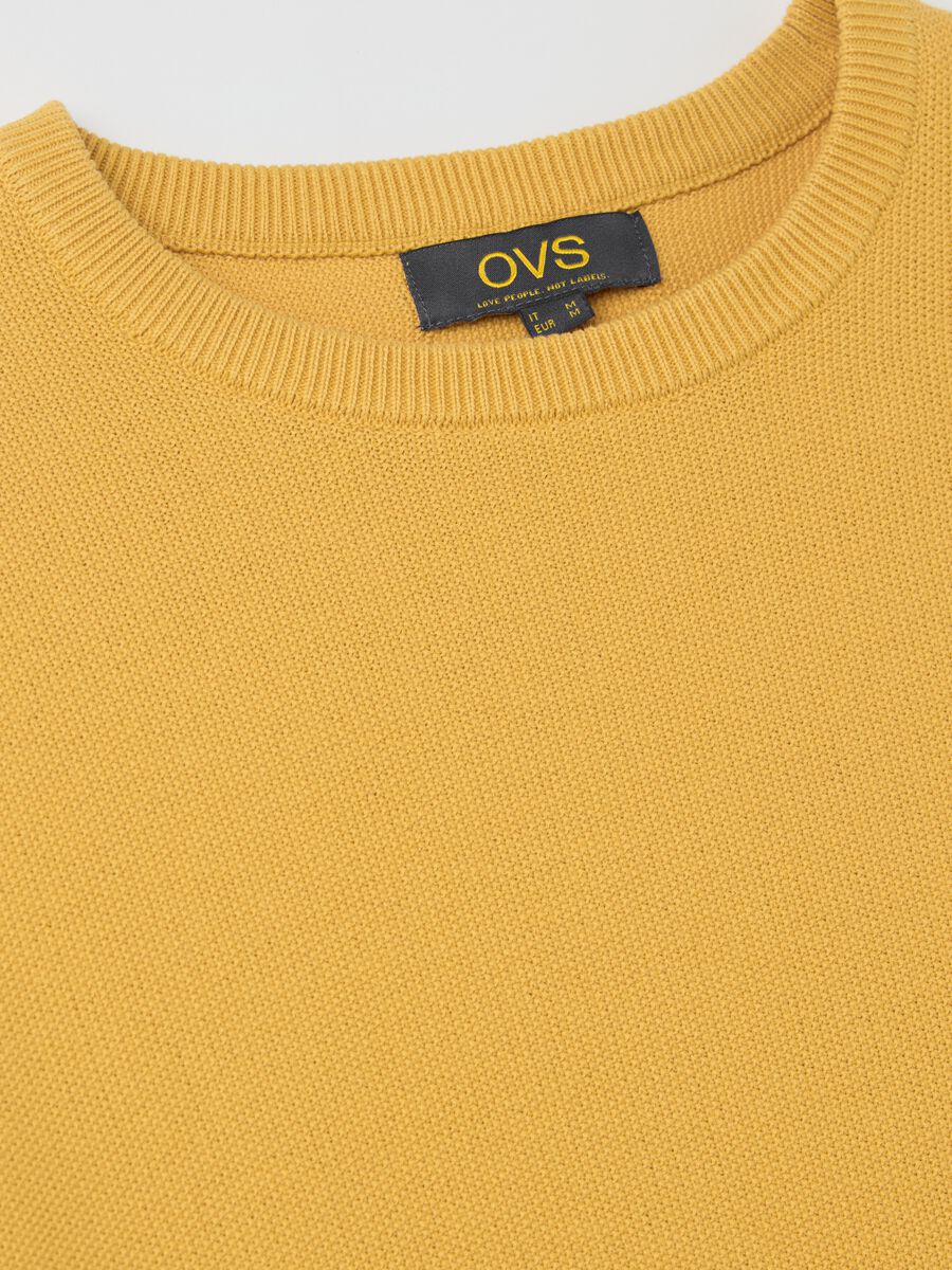 Cotton pullover with micro weave_5