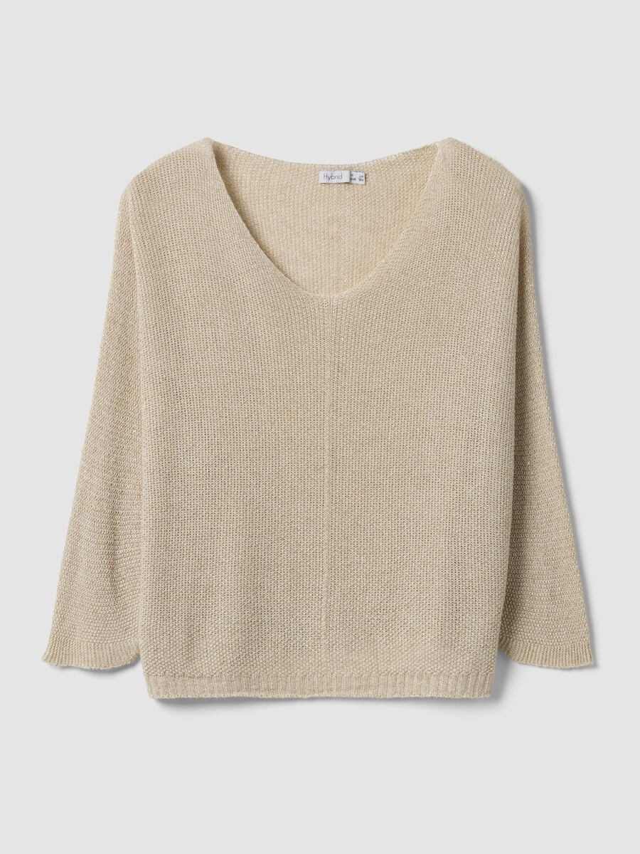 Beige viscose and linen blend knit_4