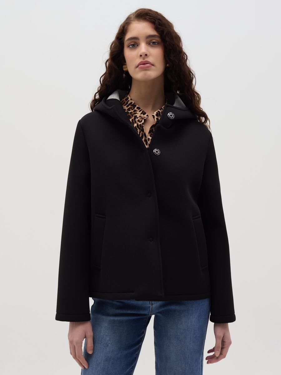Short jacket with hood_0