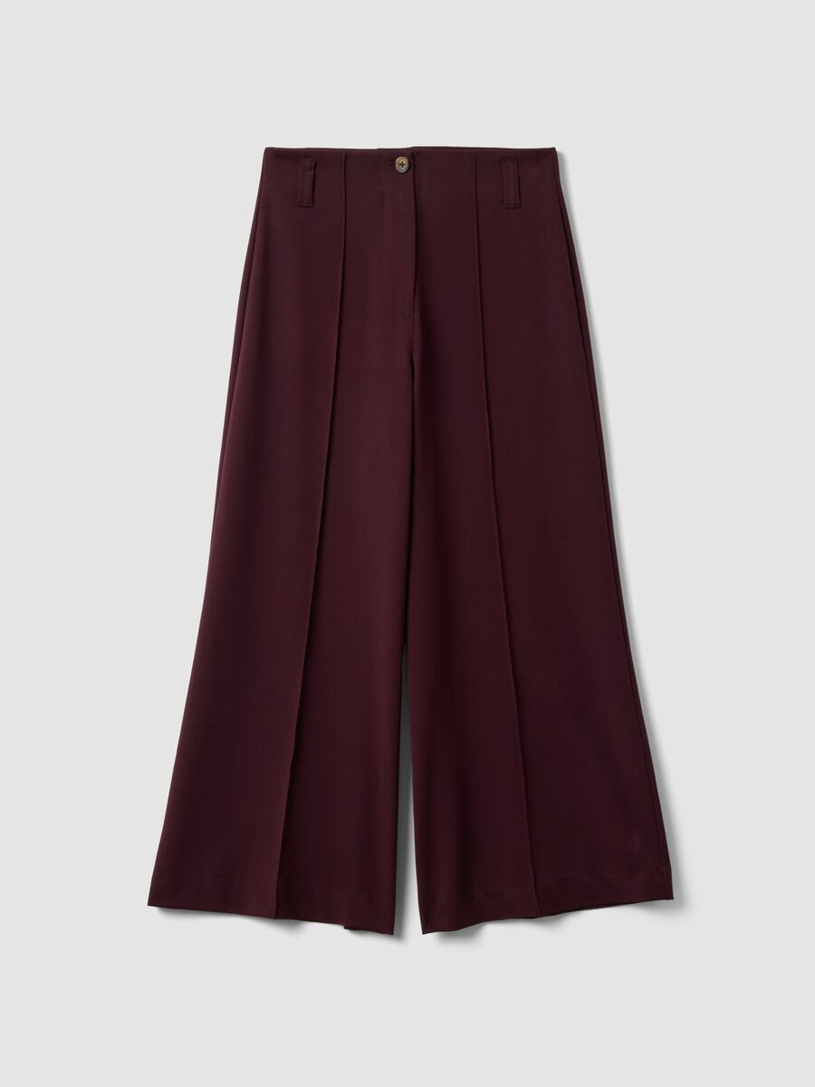 Purple wide-leg chino trousers in stretch viscose_4