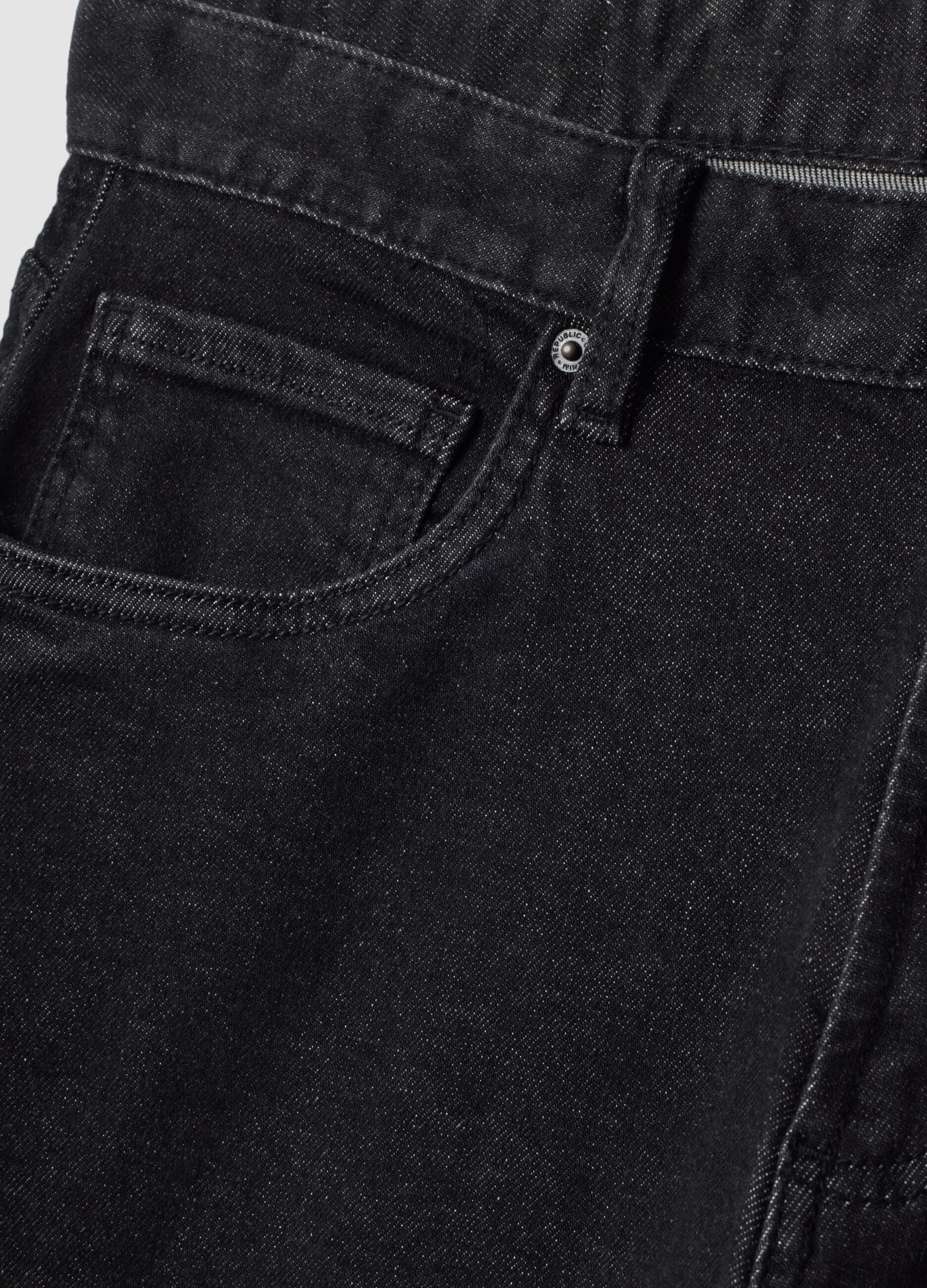 Jeans denim neri in cotone elasticizzato regular fit