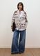 Beige wool and alpaca-blend cardigan with deep V-neck, oversized fit_1