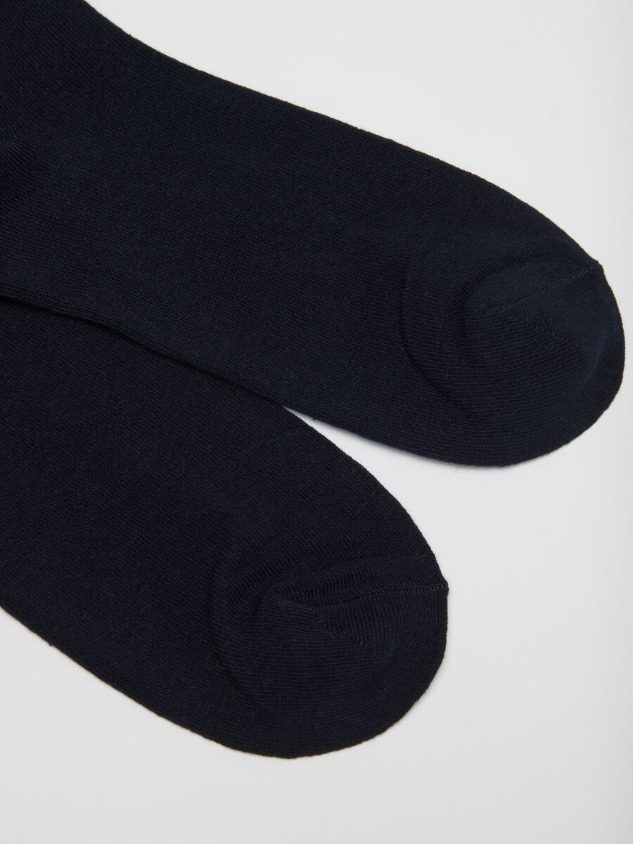 Three-pack long blue cotton stretchy socks_2