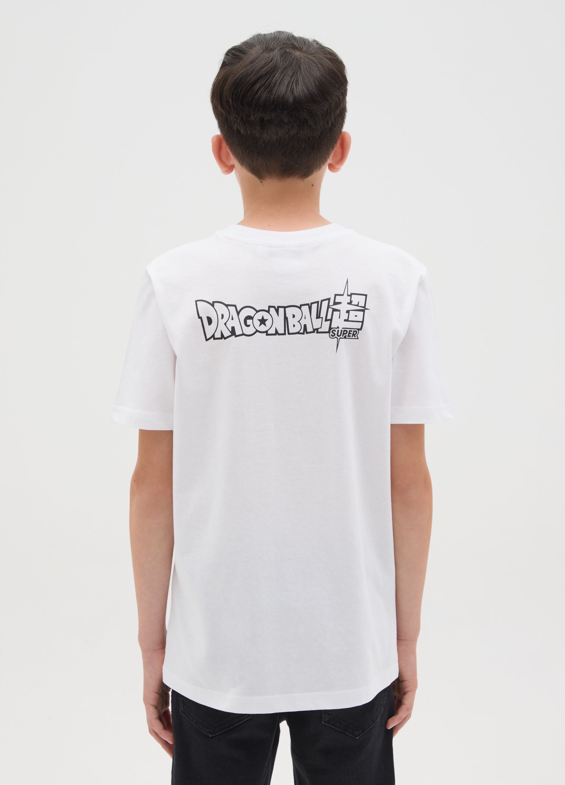 Boys’ white over-sized T-shirt in 100% cotton
