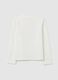 Girls' white stretch cotton T-shirt regular fit_1