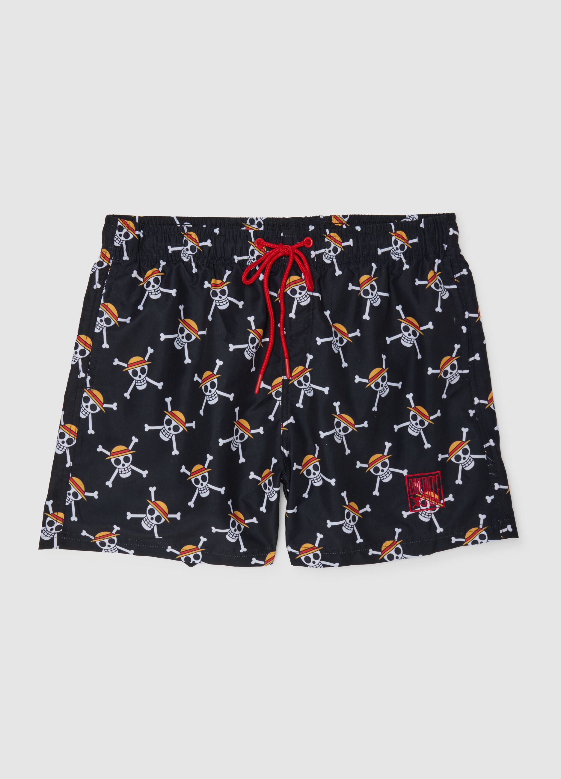 Costume da bagno da uomo in multicolor con teschi
