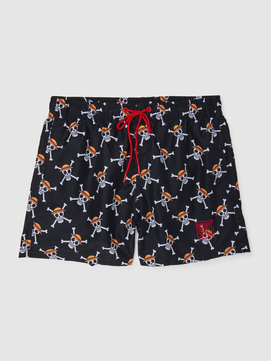 Costume da bagno da uomo in multicolor con teschi_4