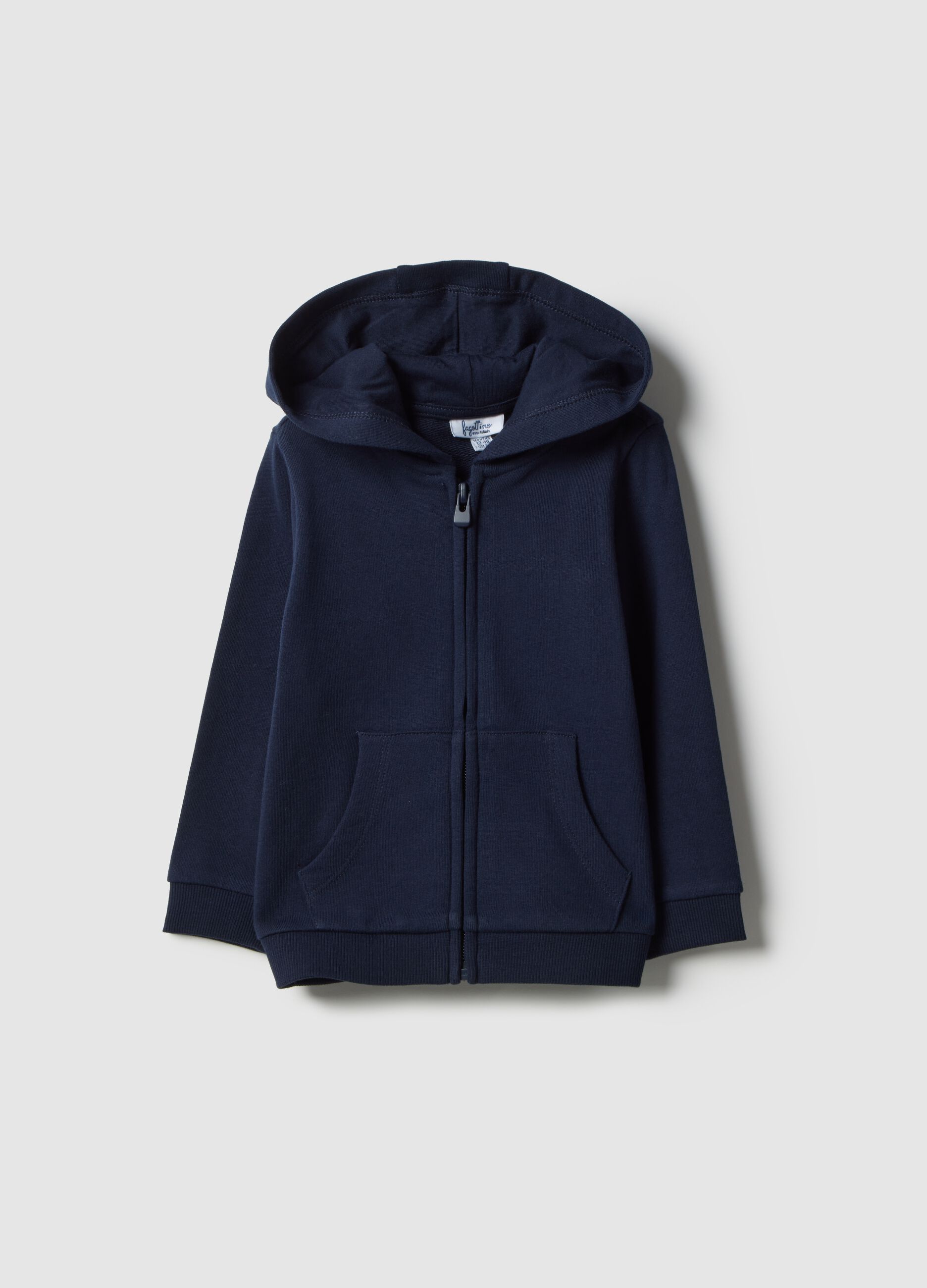 Girls' blue hoodie in pure cotton regular fit