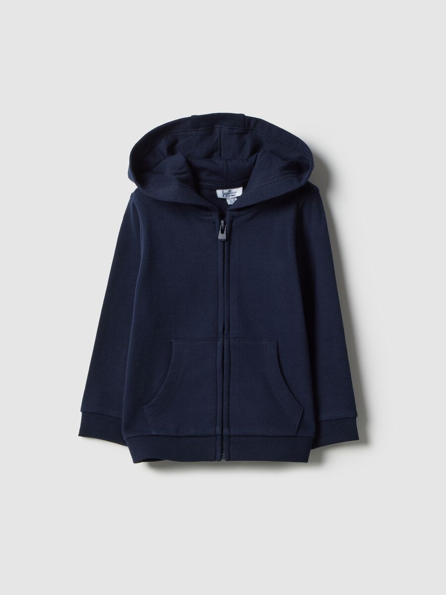 Girls' blue hoodie in pure cotton regular fit_0