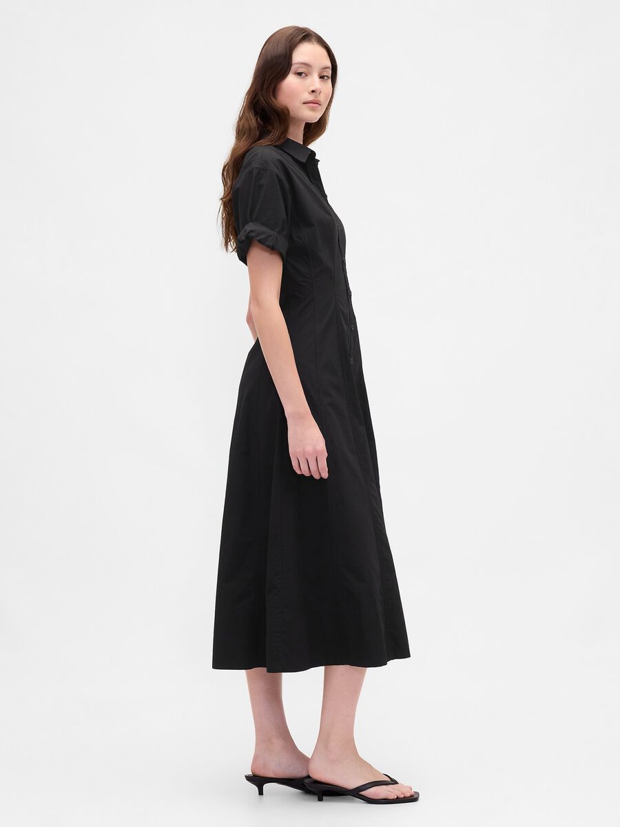 Short Sleeve Black Cotton Dress_3