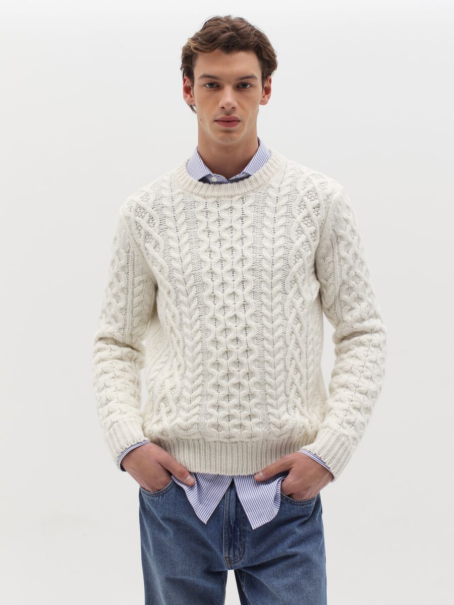 Pullover in braided wool_0