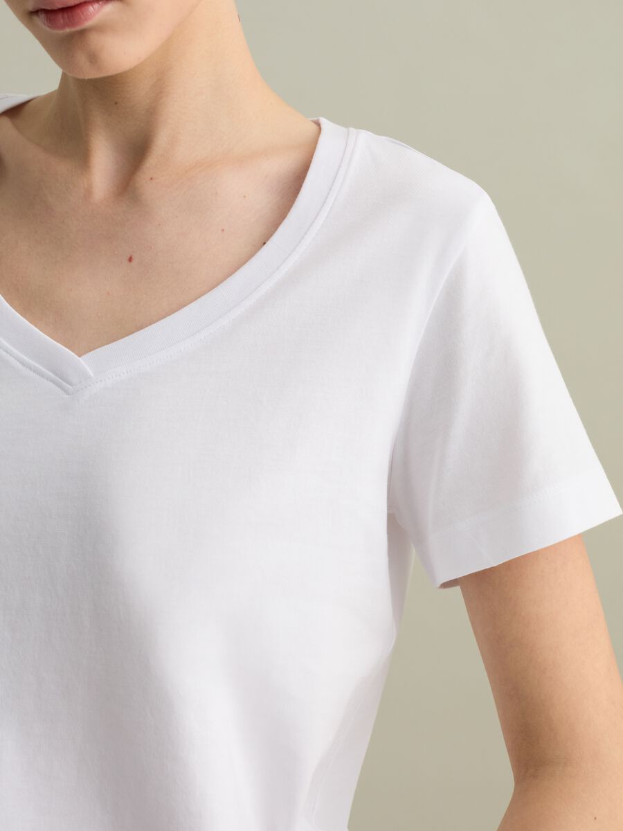 Cotton V-neck T-shirt_2