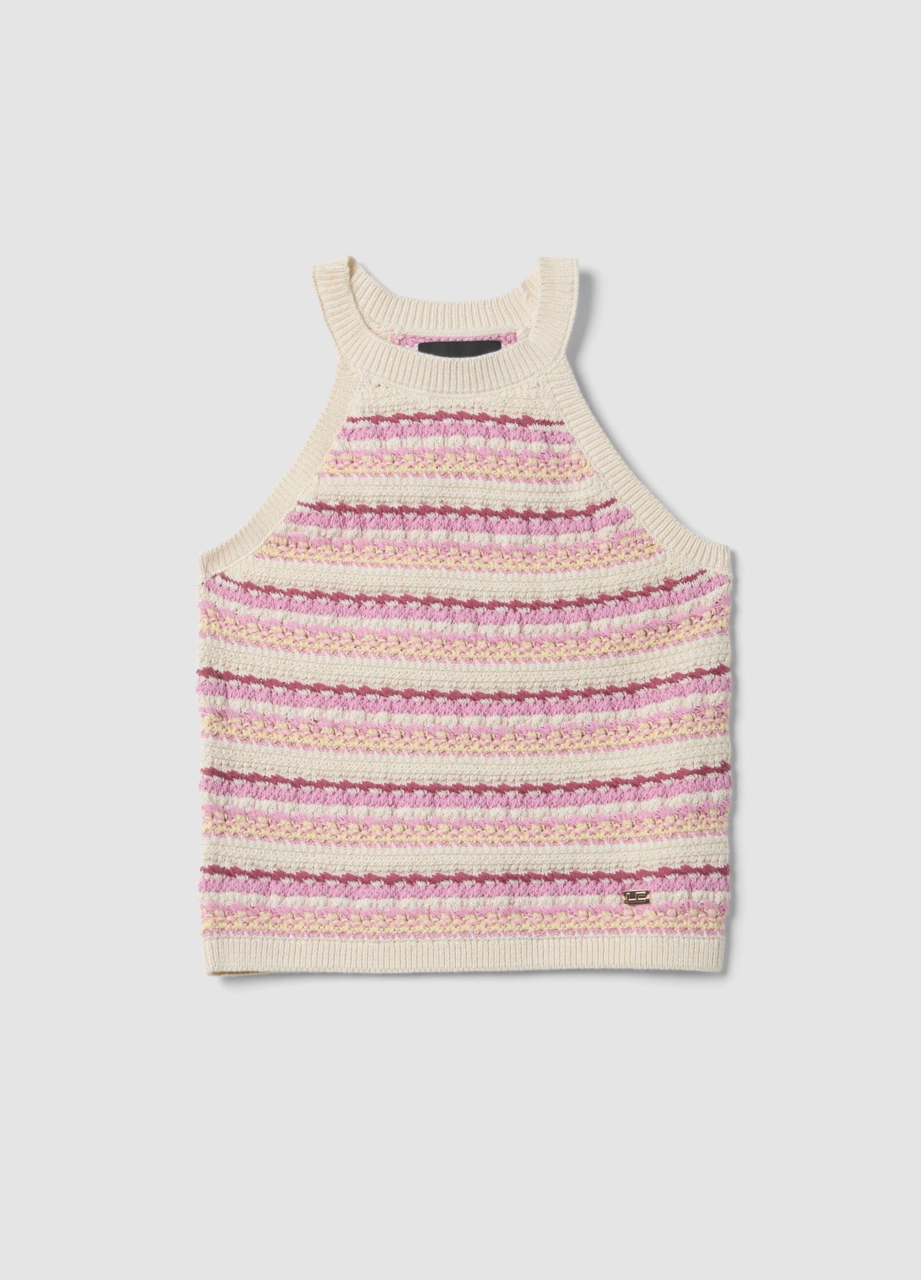 Multicolour cotton-blend tank top