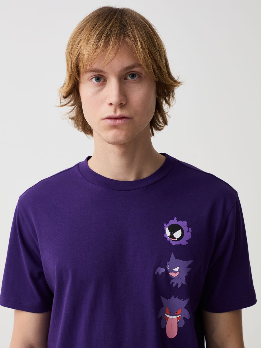 Cotton T-shirt with Pokémon Gengar print_1