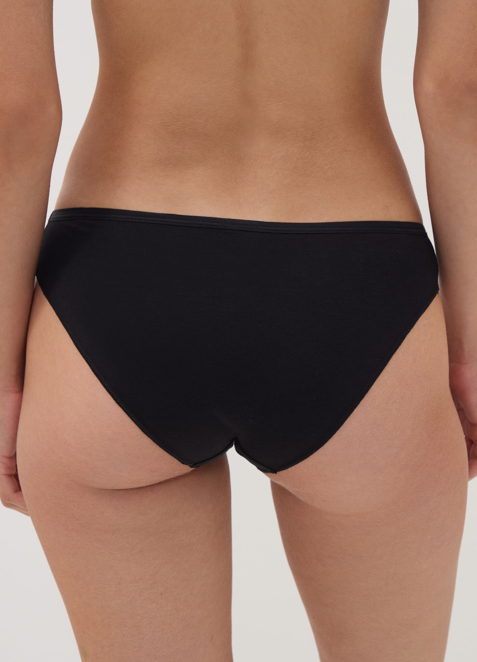 Five-pack of black and white polka-dot stretch cotton briefs