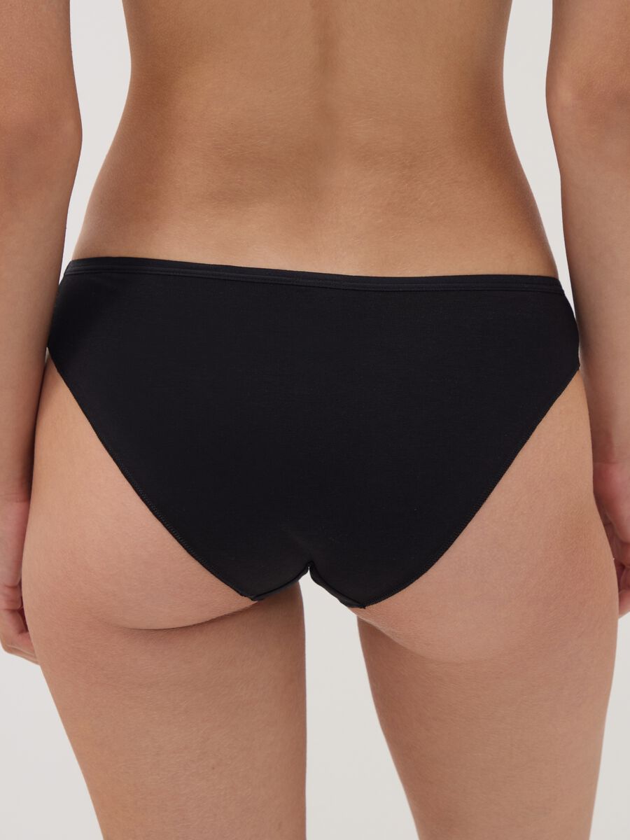Multipack di cinque slip a pois neri e bianchi in cotone elasticizzato_2