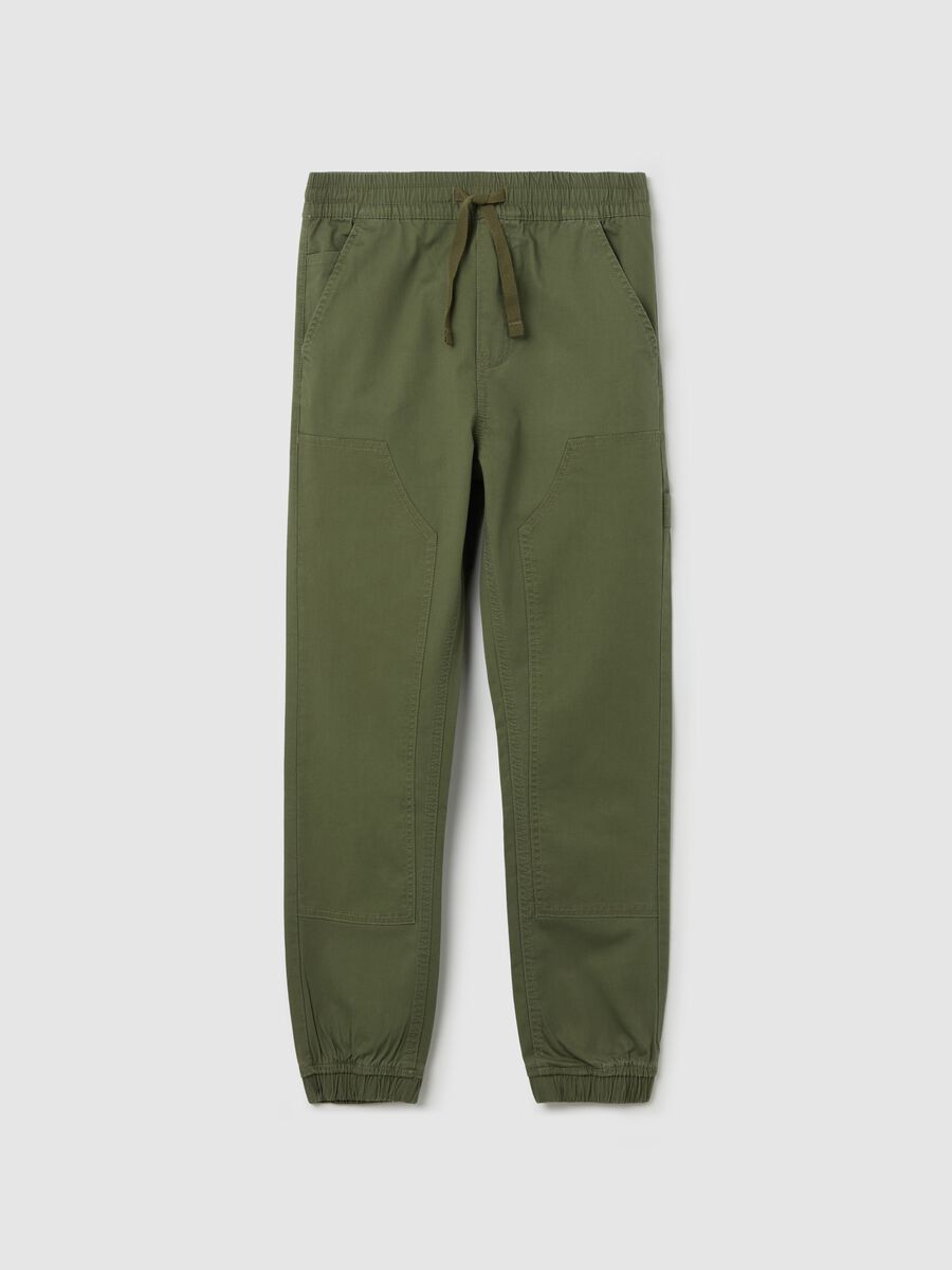 Worker joggers in stretch cotton_0