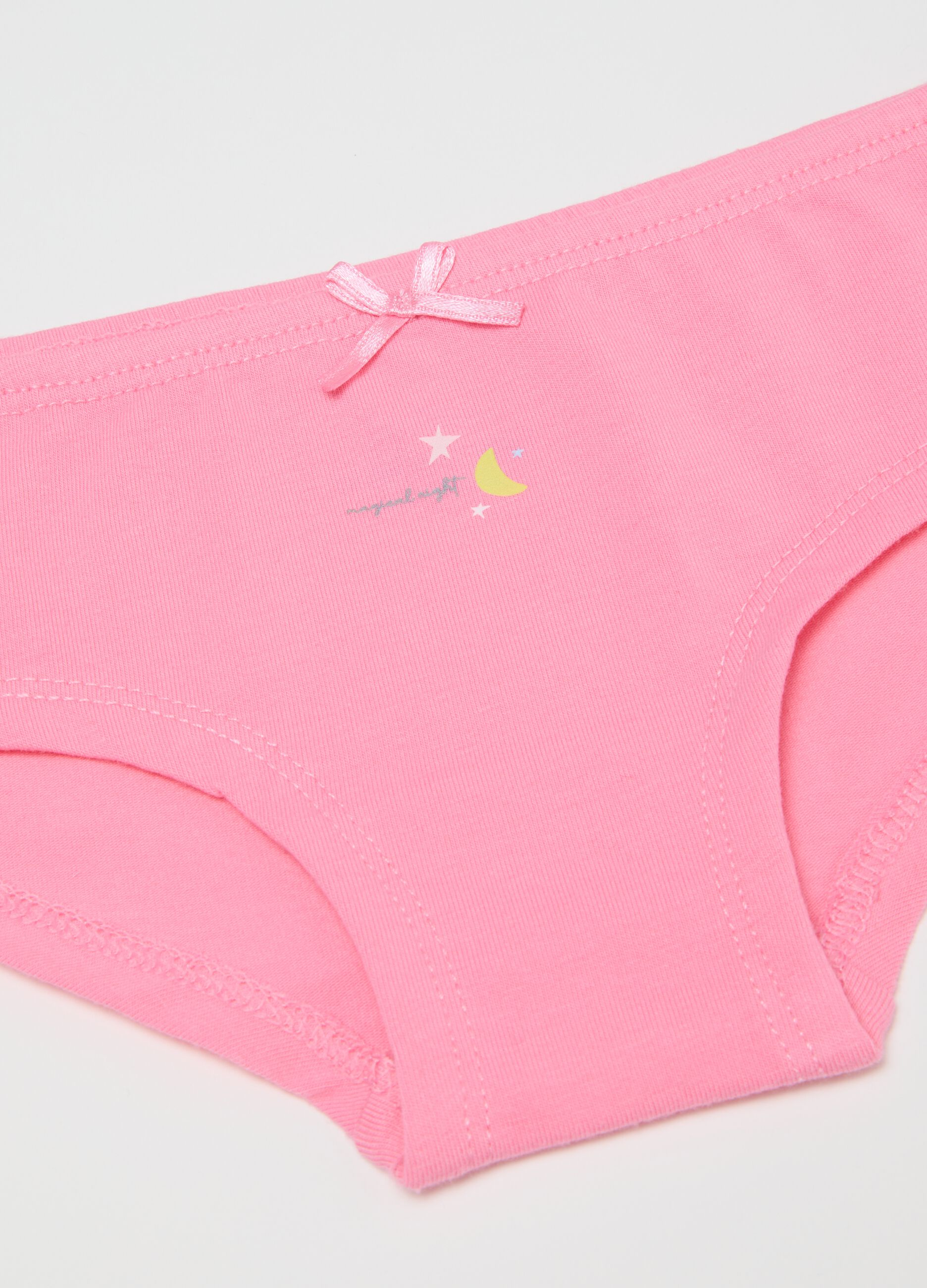 Set of 3 girl's multicolour elasticated cotton briefs