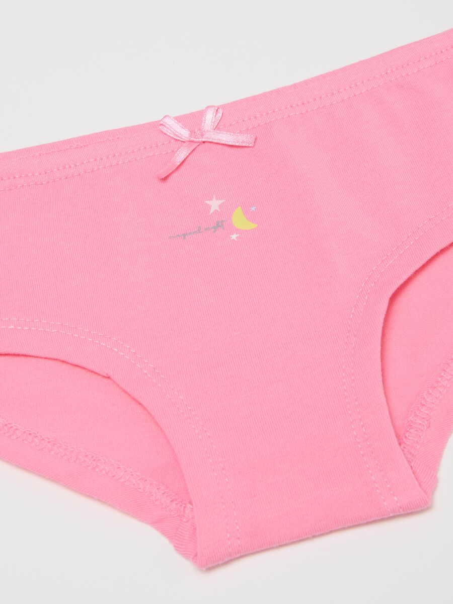 Set of 3 girl's multicolour elasticated cotton briefs_3