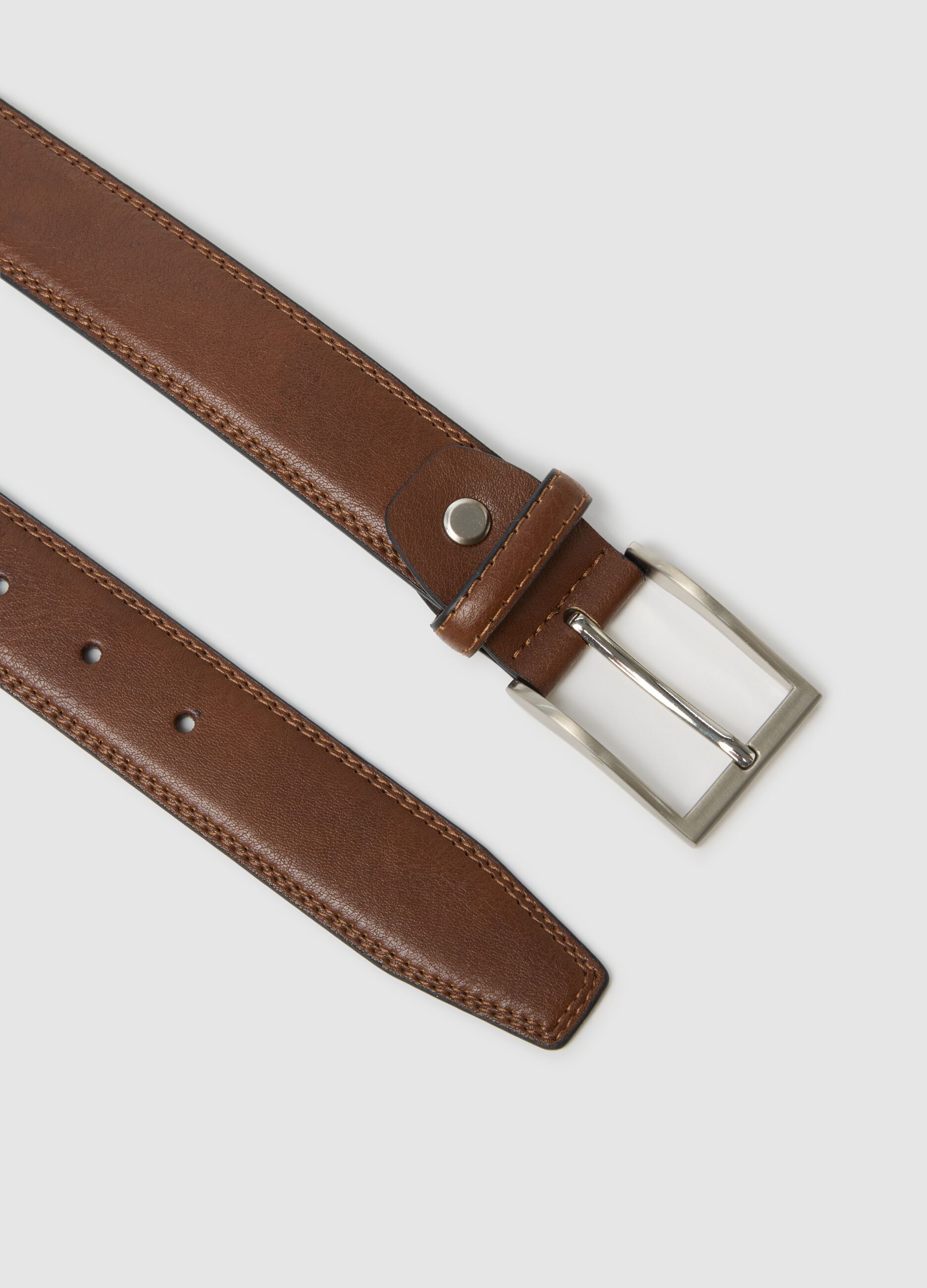 Brown genuine leather belt