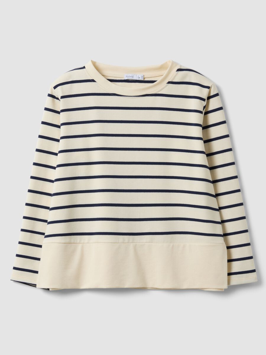 Maglia bianca a righe blu in cotone elasticizzato regular fit_4