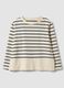 Maglia bianca a righe blu in cotone elasticizzato regular fit_4