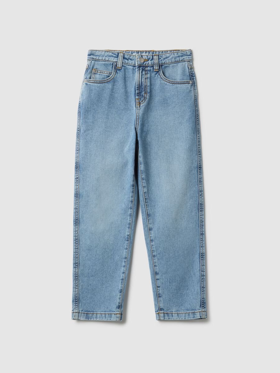 Blue pure cotton boys' jeans with regular fit_3
