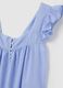 Women's Dress in Pure Azure Cotton with Ruffles_5