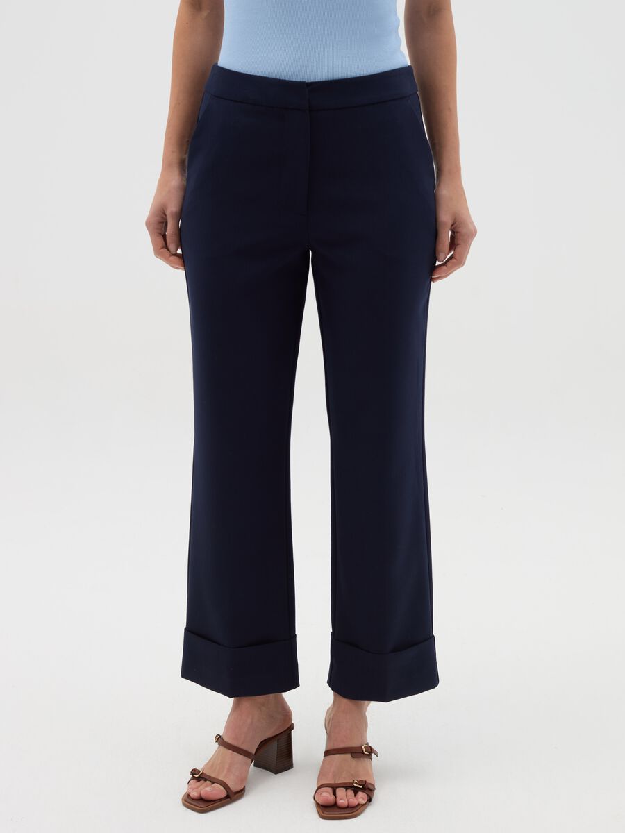 Crop trousers with folds_1