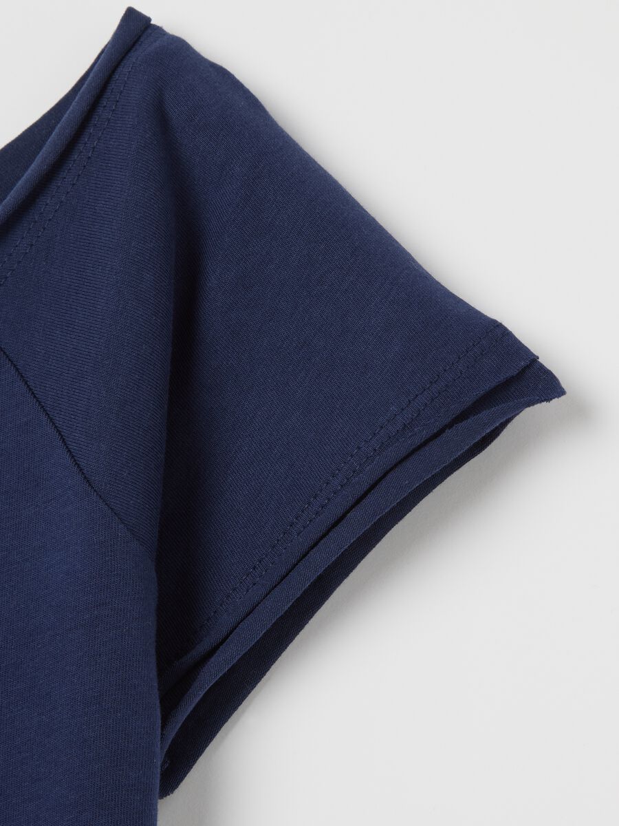 Fitted blue short-sleeve cotton T-shirt_5