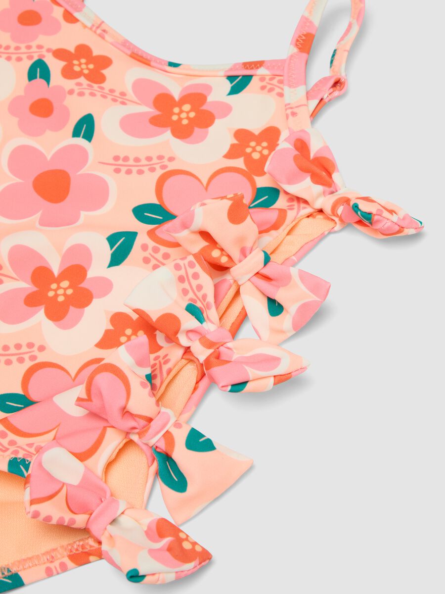Baby girls&rsquo; multicolour floral one-piece swimsuit in stretch fabric_2