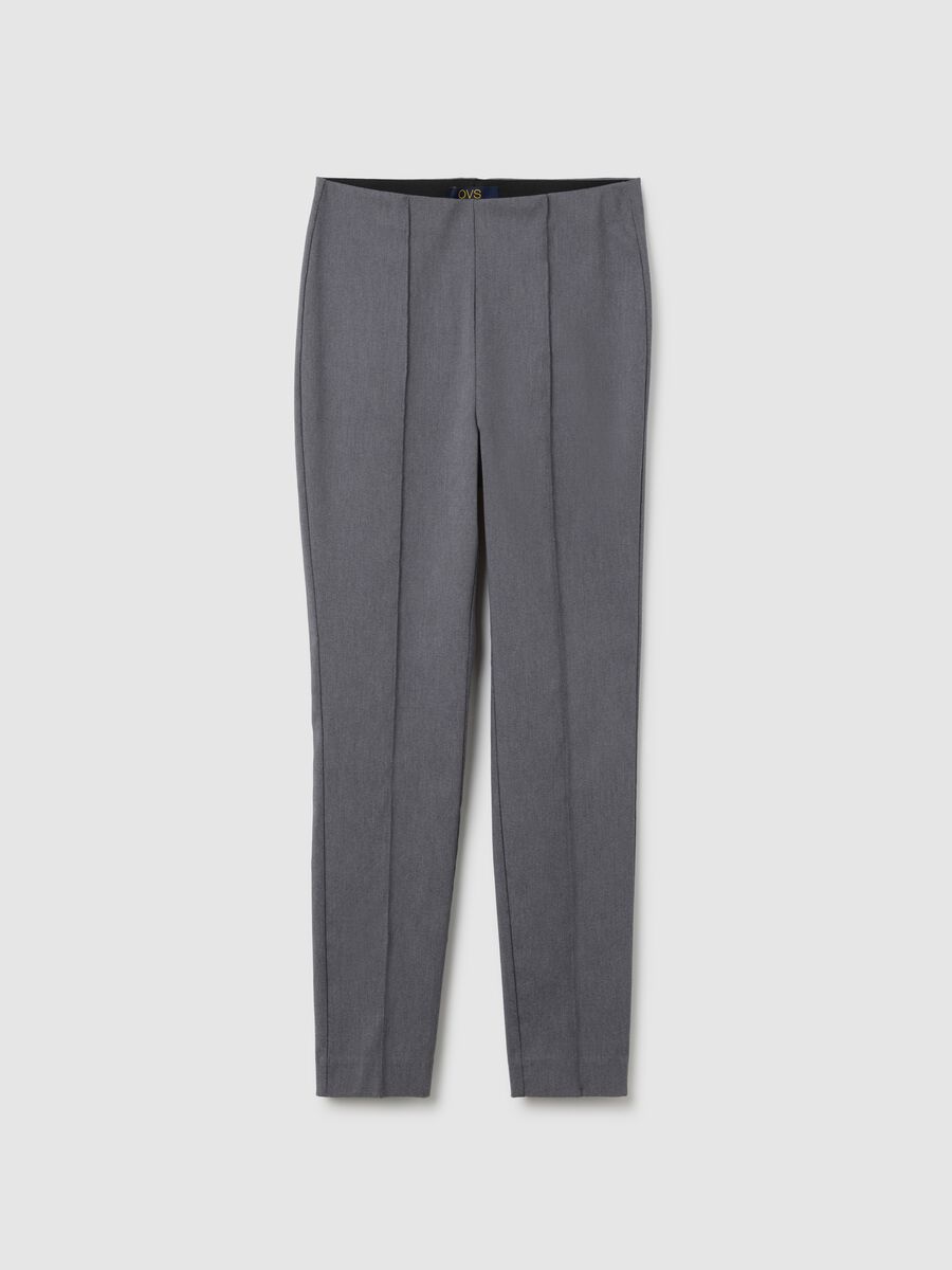 Women's Grey Regular Fit Trousers_4