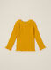 Yellow long-sleeve stretch cotton T-shirt_1