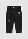Black cotton girl’s baggy trousers with Minnie embroidery_0
