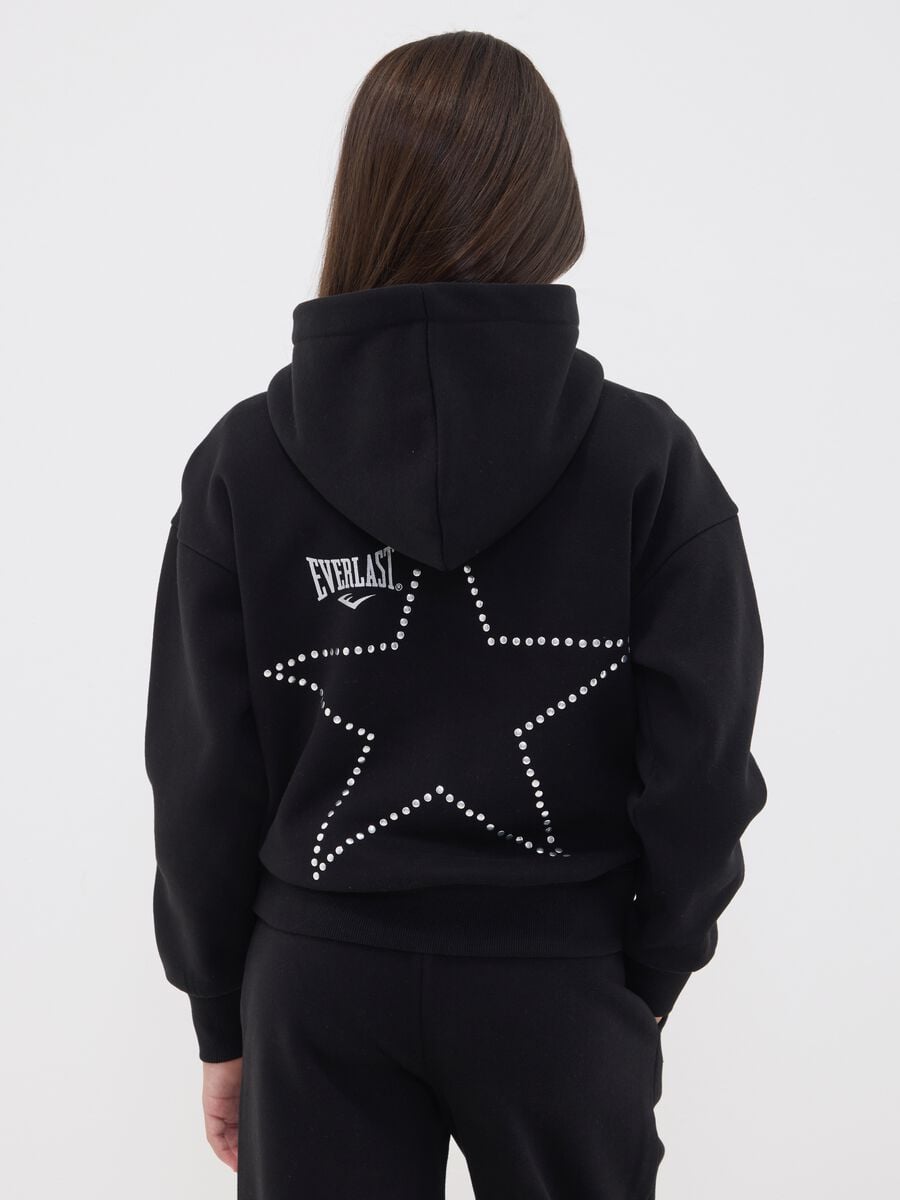 Black cotton-blend hoodie for girls, regular fit_2