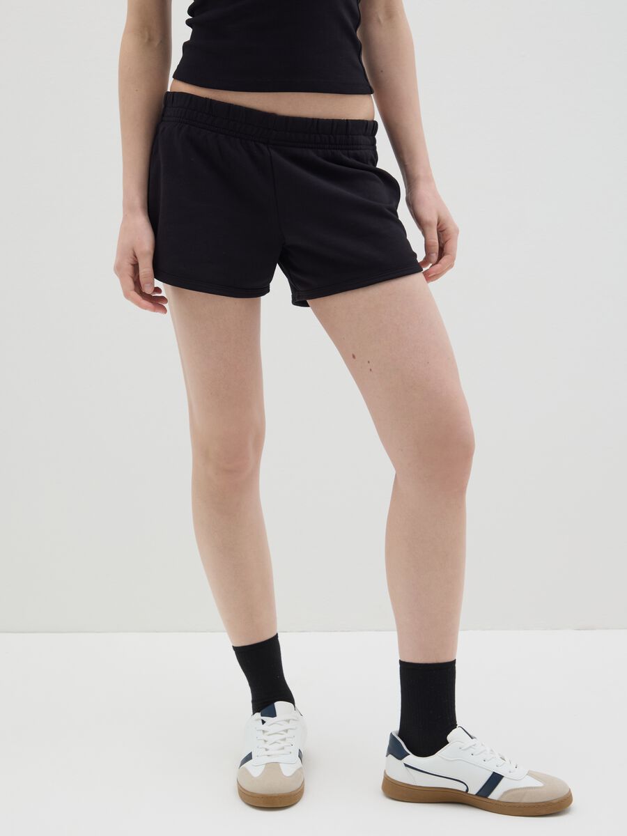 Women's black pure cotton top regular fit_1