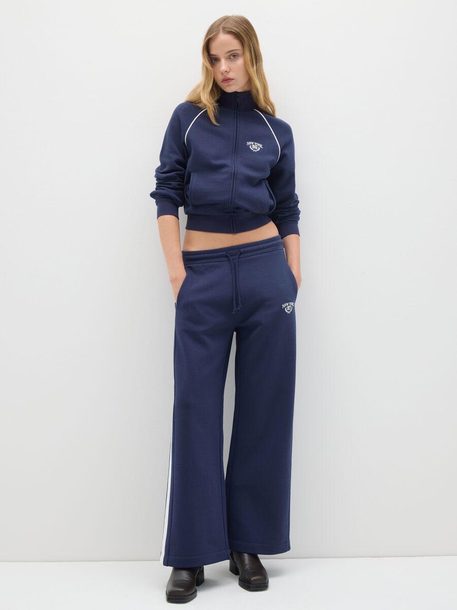 Multicolour Cotton Blend Wide Leg Trousers_0