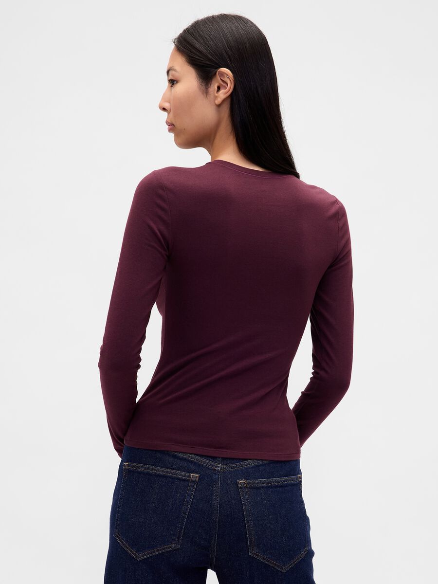 Maglia a maniche lunghe viola elasticizzata_1